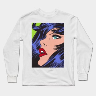 Comic Pop Art Woman Long Sleeve T-Shirt